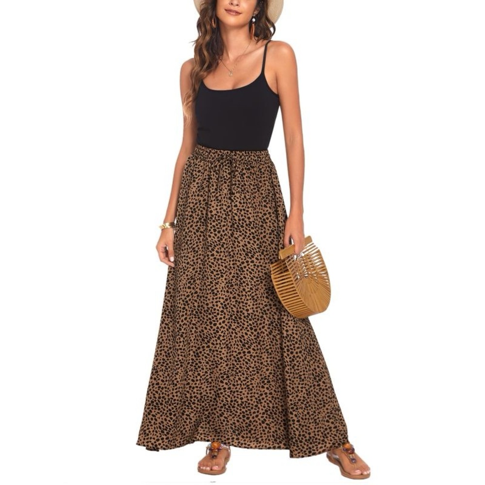 Leopard Print Maxi Skirt